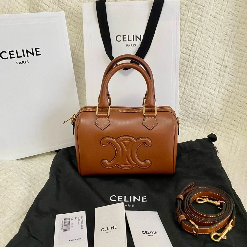 Celine Boston Small Tan Leather, Brand New - Picture 2 of 16